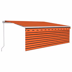 vidaXL Tenda Retrattile Manuale con Parasole 4,5x3m Arancione Marrone - Vista aggiuntiva 2