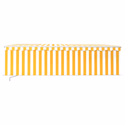 vidaXL Tenda Sole Retrattile Manuale con Parasole 5x3m Gialla Bianca - Vista aggiuntiva 3