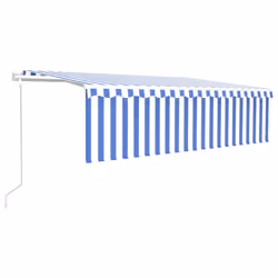 TendaAutomatica Parasole LED Sensore Vento 5x3 m Blu Bianco cod mxl 80327 - Vista aggiuntiva 2