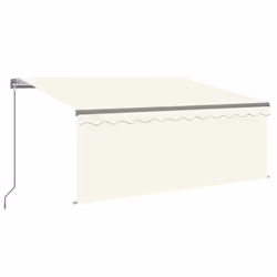 vidaXL Tenda da Sole Retrattile Manuale con LED 3x2,5 m Crema - Vista aggiuntiva 2