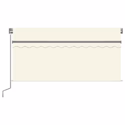 vidaXL Tenda da Sole Retrattile Manuale con LED 3x2,5 m Crema - Vista aggiuntiva 3