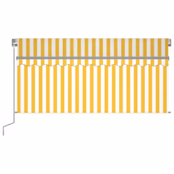 vidaXL Tenda Sole Retrattile Manuale Parasole LED 3x2,5m Gialla Bianca - Vista aggiuntiva 3