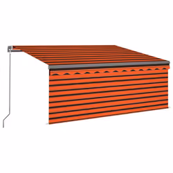 vidaXL Tenda Sole Retrattile Manuale con LED 3x2,5m Arancione Marrone - Vista aggiuntiva 2