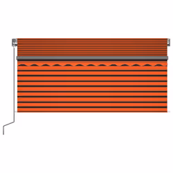 vidaXL Tenda Sole Retrattile Manuale con LED 3x2,5m Arancione Marrone - Vista aggiuntiva 3