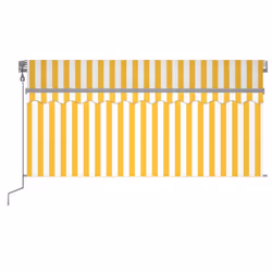 vidaXL Tenda Sole Retrattile Automatica e Parasole 3x2,5mGialla Bianca - Vista aggiuntiva 3