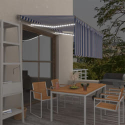 Vidaxl - Tenda Automatica Parasole led Sensore Vento 3x2,5m Blu e Bianco