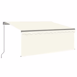 vidaXL Tenda da Sole Retrattile Manuale con LED 3,5x2,5 m Crema - Vista aggiuntiva 2