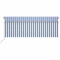 vidaXL Tenda Sole Retrattile Manuale con Parasole 4x3m Blu e Bianco - Vista aggiuntiva 3