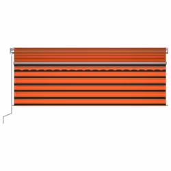 vidaXL Tenda Sole Retrattile Manuale Parasole LED 4x3m Arancio Marrone - Vista aggiuntiva 3