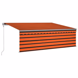 vidaXLTenda Automatica ParasoleLEDSensoreVento 4x3 m ArancioMarrone cod mxl 96651 - Vista aggiuntiva 2
