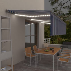 Vidaxl - Tenda Automatica Parasole Sensore Vento led 6x3m Blu Bianca