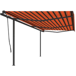 Vidaxl - Tenda Retrattile Manuale con Pali 6x3,5 m Arancione e Marrone