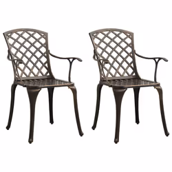 vidaXL Set da Bistrot 3 pz in Alluminio Pressofuso Bronzo - Vista aggiuntiva 3