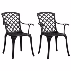 vidaXL Set da Bistrot 3 pz in Alluminio Pressofuso Nero - Vista aggiuntiva 3