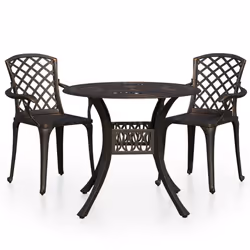 vidaXL Set da Bistrot 3 pz in Alluminio Pressofuso Bronzo - Vista aggiuntiva 2