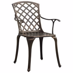 vidaXL Set da Bistrot 3 pz in Alluminio Pressofuso Bronzo - Vista aggiuntiva 3