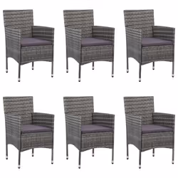 vidaXL Set Mobili da Pranzo per Giardino 7 pz in Polyrattan Grigio - Vista aggiuntiva 3