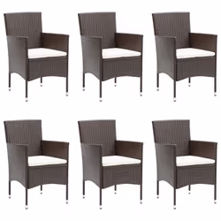 vidaXL Set Mobili da Pranzo per Giardino 7 pz in Polyrattan Marrone - Vista aggiuntiva 3