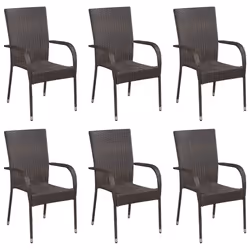 vidaXL Set Mobili da Pranzo Giardino 7 pz in Polyrattan Marrone - Vista aggiuntiva 3
