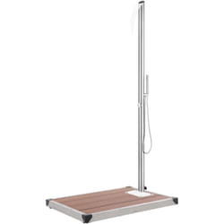 Vidaxl - Doccia da Giardino con Base Marrone 225 cm in Acciaio Inox