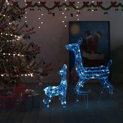 vidaXL Famiglia di Renne di Natale 160 LED Blu in Acrilico