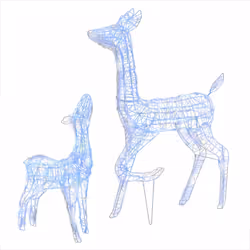 vidaXL Famiglia di Renne di Natale 160 LED Blu in Acrilico - Vista aggiuntiva 2