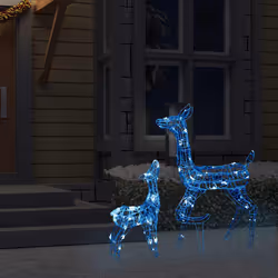 vidaXL Famiglia di Renne di Natale 160 LED Blu in Acrilico - Vista aggiuntiva 3