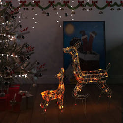 vidaXL Famiglia di Renne di Natale 160 LED Colorati in Acrilico