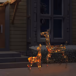 vidaXL Famiglia di Renne di Natale 160 LED Colorati in Acrilico - Vista aggiuntiva 3