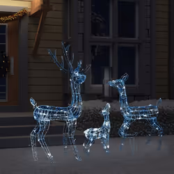 vidaXL Famiglia di Renne di Natale 300 LED Bianco Freddo in Acrilico - Vista aggiuntiva 3