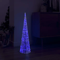 Piramide Decorativa Decorazione Natalizia, Cono di Decorazione Natalizia, Luce LED Acrilico Blu 90 cm vidaXL 1178