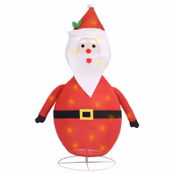 vidaXL Figura Decorativa Babbo Natale con LED Tessuto Lusso 60 cm - Vista aggiuntiva 2