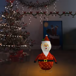 vidaXL Figura Decorativa Babbo Natale con LED Tessuto Lusso 60 cm - Vista aggiuntiva 3