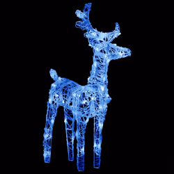vidaXL Decorazione Natalizia Renne e Slitta 160 LED 130 cm in Acrilico - Vista aggiuntiva 3