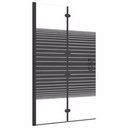 vidaXL Pannello Doccia Pieghevole in ESG 80x140 cm Nero - Vista aggiuntiva 2