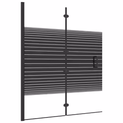 vidaXL Pannello Doccia Pieghevole in ESG 120x140 cm Nero - Vista aggiuntiva 2