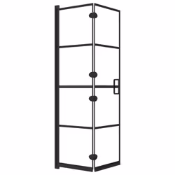 vidaXL Pannello Doccia Pieghevole in ESG 80x140 cm Nero - Vista aggiuntiva 2