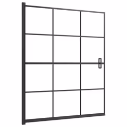 vidaXL Pannello per Box Doccia in ESG 116x140 cm Nero - Vista aggiuntiva 2