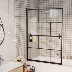 Pannello Box Doccia in esg con struttura moderna nera disponibili varie misure dimensioni: 100 x 140 cm