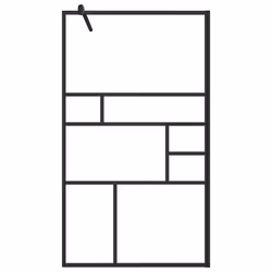 vidaXL Parete per Doccia Walk-in Vetro Trasparente ESG 90x195 cm Nera - Vista aggiuntiva 3