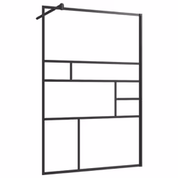 vidaXL Parete Doccia Walk-in in Vetro Trasparente ESG Nera 115x195 cm - Vista aggiuntiva 2