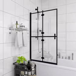 vidaXL Box Doccia Pieghevole in ESG 80x140 cm Nero - Vista aggiuntiva 3