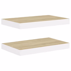 vidaXL Scaffali a Parete 2 pz Rovere e Bianco 40x23x3,8 cm in MDF - Vista aggiuntiva 2