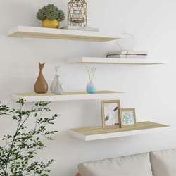 Set da 4 mensole ideali per ogni ambiente 80x23x3,8cm disponibili in vari colori colore : Marrone - Bianco