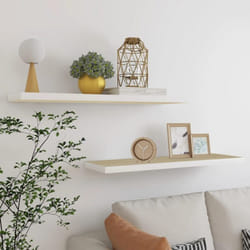 Set da 2 mensole ideali per ogni ambiente 90x23x3,8cm disponibili in vari colori colore : Marrone Bianco