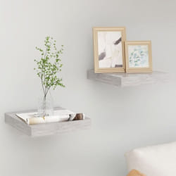 2 pz Mensole a Muro, Mensole Da Parete Grigio Cemento 23x23, 5x3, 8 cm in mdf Vidaxl