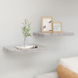 vidaXL Scaffali a Parete 2 pz Grigio Cemento 40x23x3,8 cm in MDF