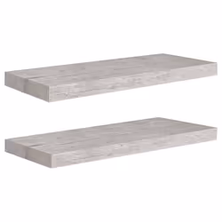 vidaXL Scaffali a Parete 2 pz Grigio Cemento 60x23,5x3,8 cm in MDF - Vista aggiuntiva 2