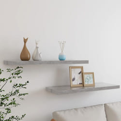 2 pz Scaffali a Parete, Mensole da Partete Grigio Cemento 80x23, 5x3, 8 cm in mdf Vidaxl
