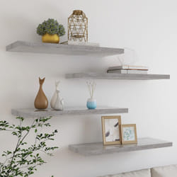 4 pz Scaffali a Parete, Mensole da Partete Grigio Cemento 80x23, 5x3, 8 cm in mdf Vidaxl